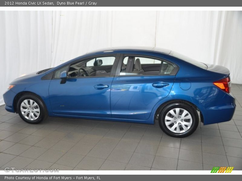 Dyno Blue Pearl / Gray 2012 Honda Civic LX Sedan