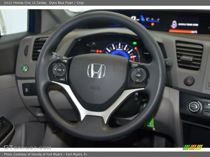 Dyno Blue Pearl / Gray 2012 Honda Civic LX Sedan