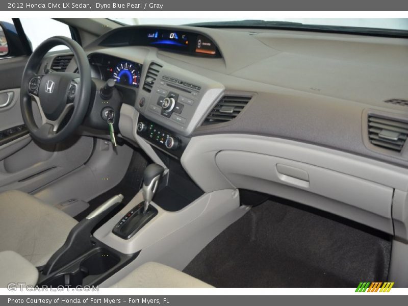 Dyno Blue Pearl / Gray 2012 Honda Civic LX Sedan