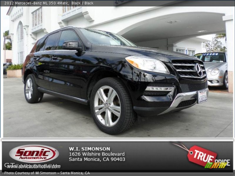 Black / Black 2012 Mercedes-Benz ML 350 4Matic