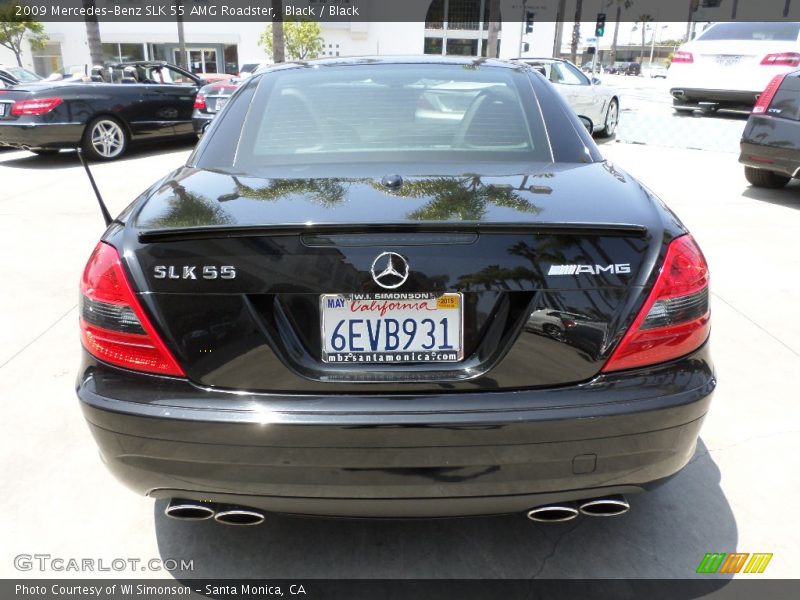 Black / Black 2009 Mercedes-Benz SLK 55 AMG Roadster
