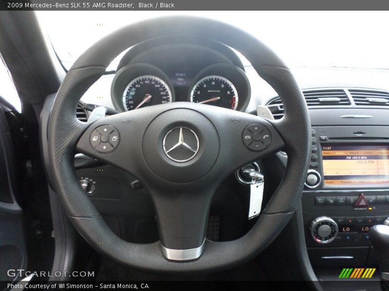 Black / Black 2009 Mercedes-Benz SLK 55 AMG Roadster