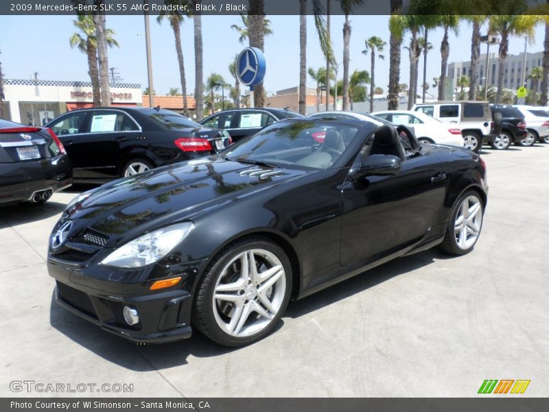 Black / Black 2009 Mercedes-Benz SLK 55 AMG Roadster