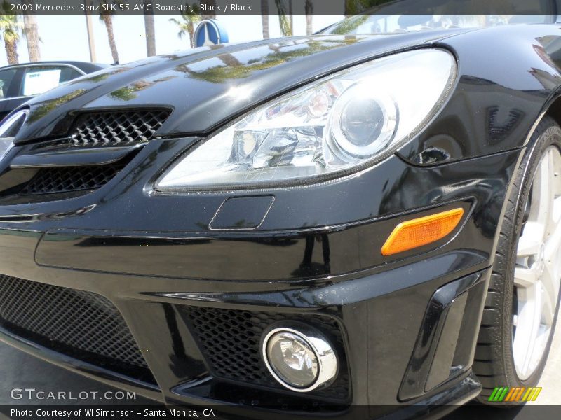 Black / Black 2009 Mercedes-Benz SLK 55 AMG Roadster