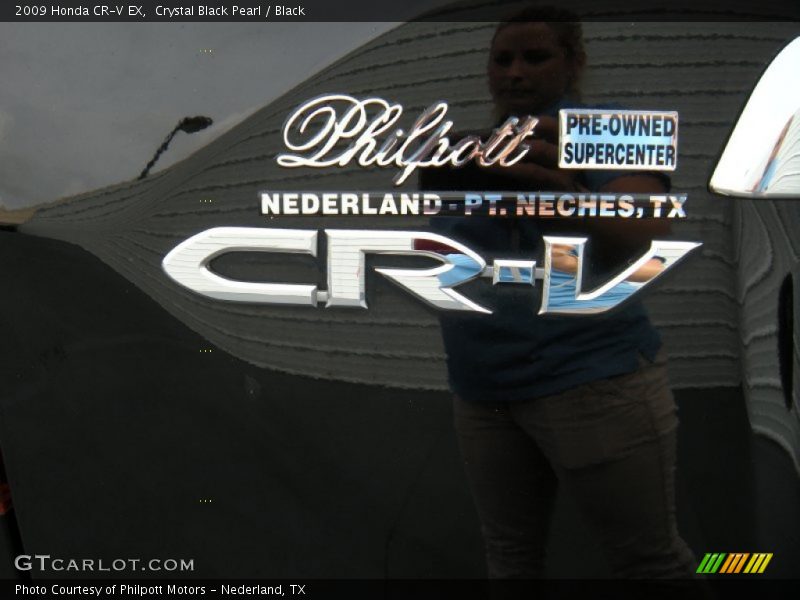 Crystal Black Pearl / Black 2009 Honda CR-V EX