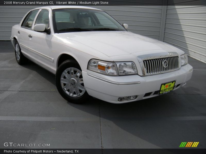 Vibrant White / Medium Light Stone 2008 Mercury Grand Marquis GS