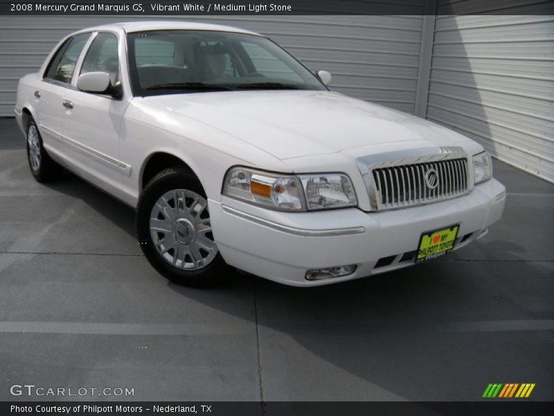 Vibrant White / Medium Light Stone 2008 Mercury Grand Marquis GS
