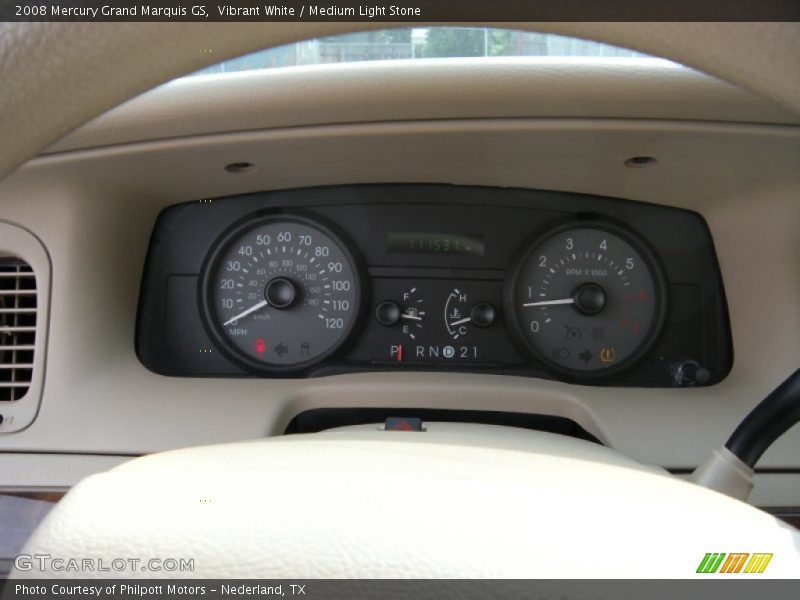 Vibrant White / Medium Light Stone 2008 Mercury Grand Marquis GS