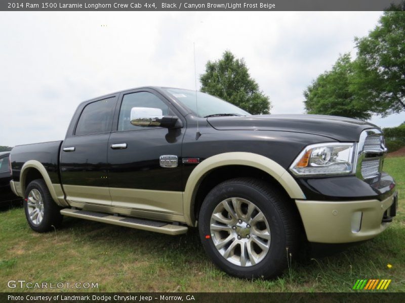 Black / Canyon Brown/Light Frost Beige 2014 Ram 1500 Laramie Longhorn Crew Cab 4x4