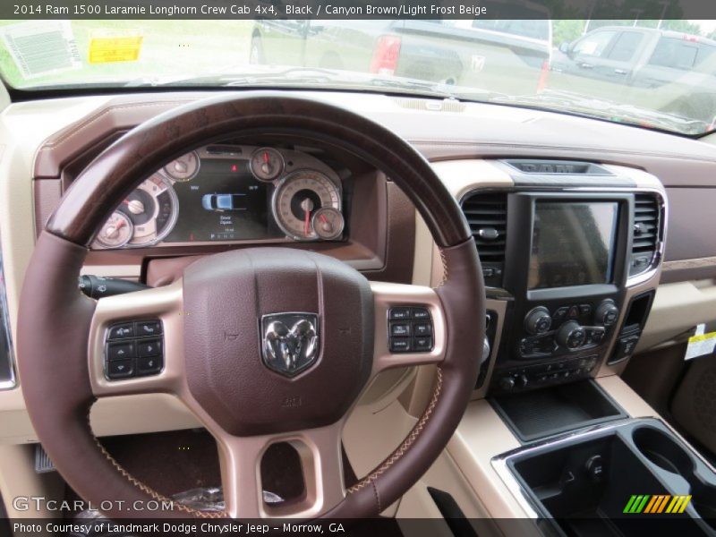 Black / Canyon Brown/Light Frost Beige 2014 Ram 1500 Laramie Longhorn Crew Cab 4x4