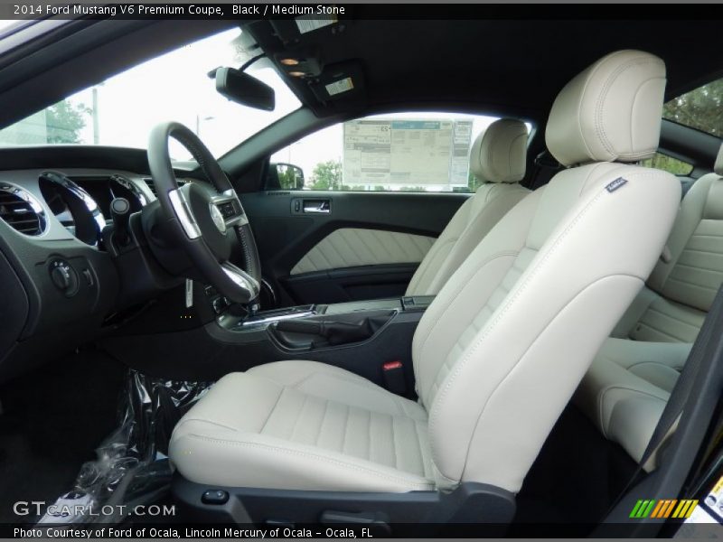 Black / Medium Stone 2014 Ford Mustang V6 Premium Coupe