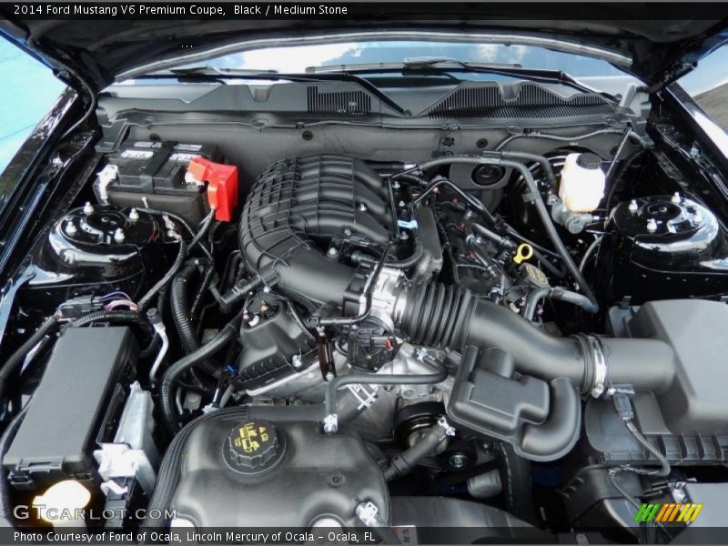 Black / Medium Stone 2014 Ford Mustang V6 Premium Coupe