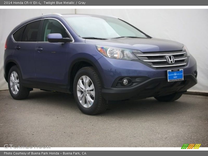 Twilight Blue Metallic / Gray 2014 Honda CR-V EX-L