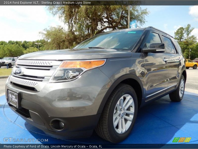 Sterling Gray / Medium Light Stone 2014 Ford Explorer XLT