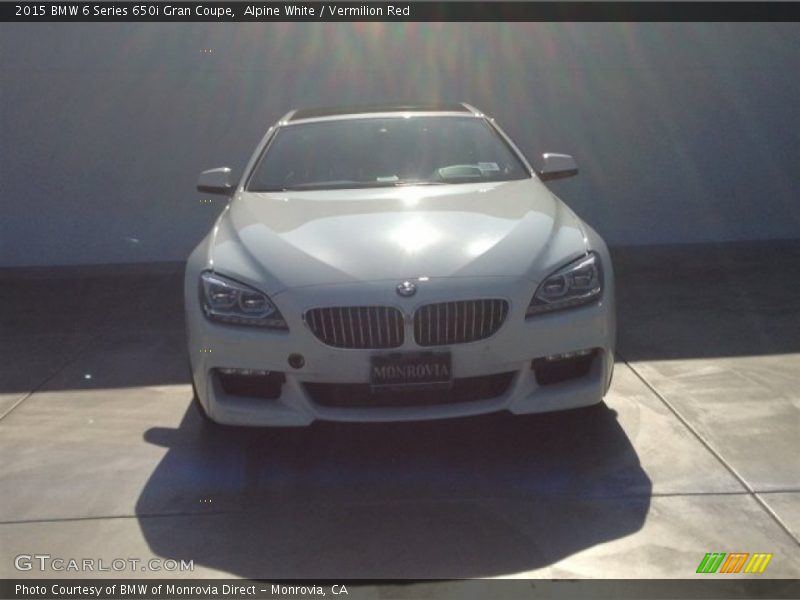 Alpine White / Vermilion Red 2015 BMW 6 Series 650i Gran Coupe