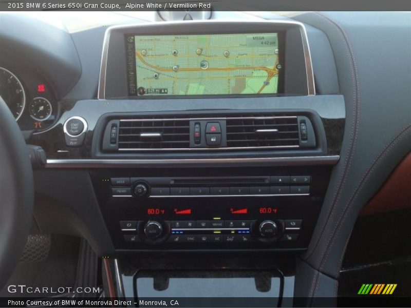 Alpine White / Vermilion Red 2015 BMW 6 Series 650i Gran Coupe