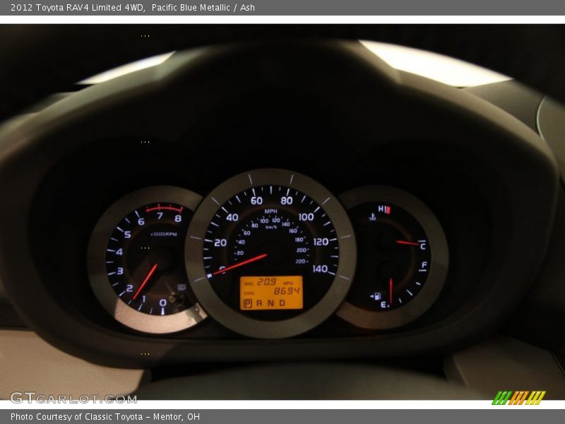 Pacific Blue Metallic / Ash 2012 Toyota RAV4 Limited 4WD