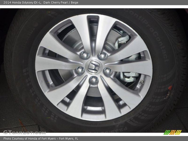 Dark Cherry Pearl / Beige 2014 Honda Odyssey EX-L