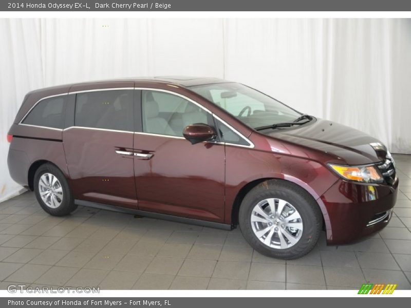 Dark Cherry Pearl / Beige 2014 Honda Odyssey EX-L