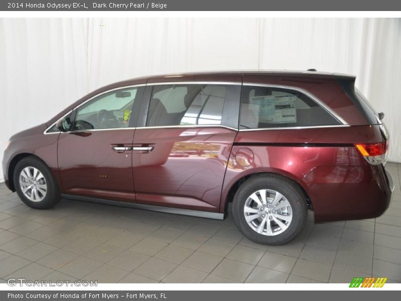 Dark Cherry Pearl / Beige 2014 Honda Odyssey EX-L