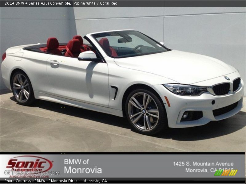 Alpine White / Coral Red 2014 BMW 4 Series 435i Convertible