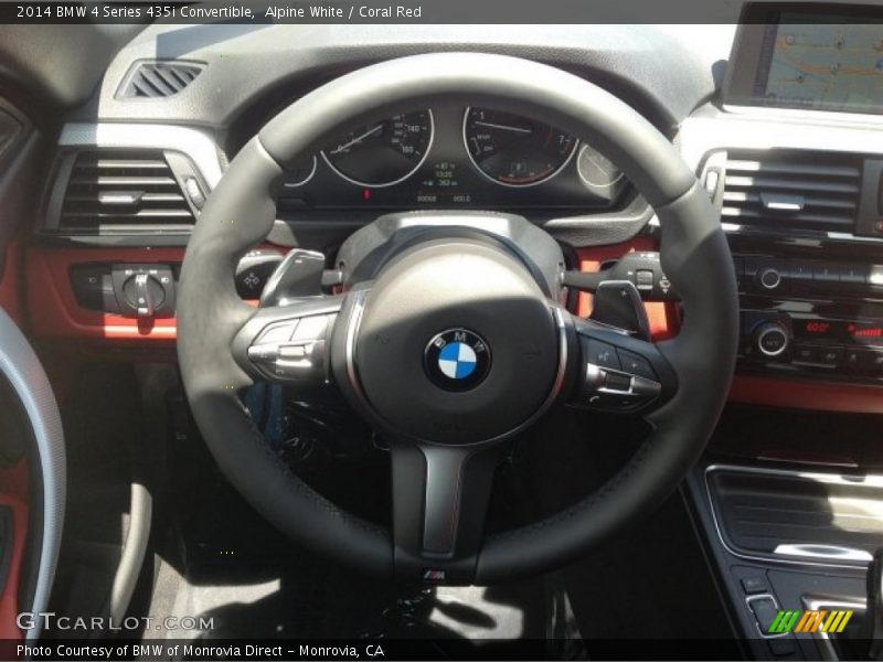 Alpine White / Coral Red 2014 BMW 4 Series 435i Convertible