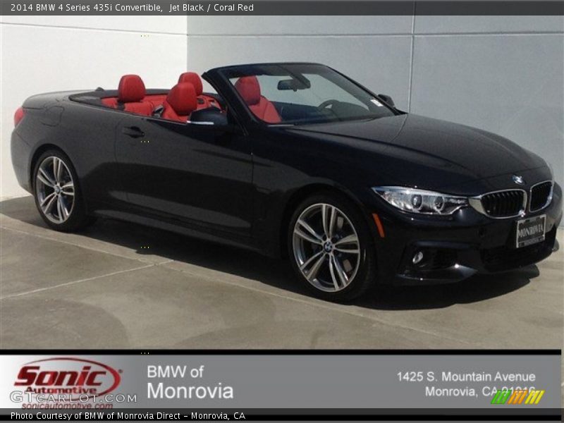 Jet Black / Coral Red 2014 BMW 4 Series 435i Convertible
