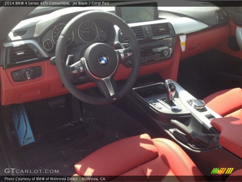 Jet Black / Coral Red 2014 BMW 4 Series 435i Convertible