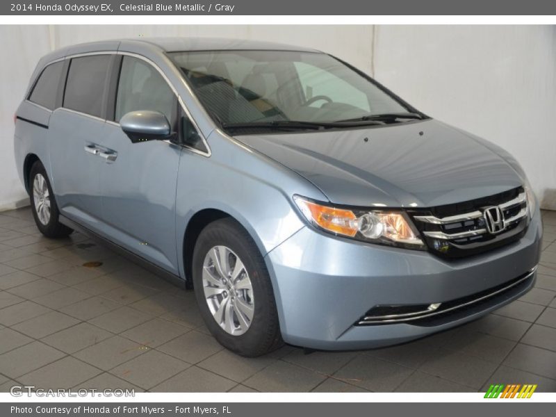 Celestial Blue Metallic / Gray 2014 Honda Odyssey EX
