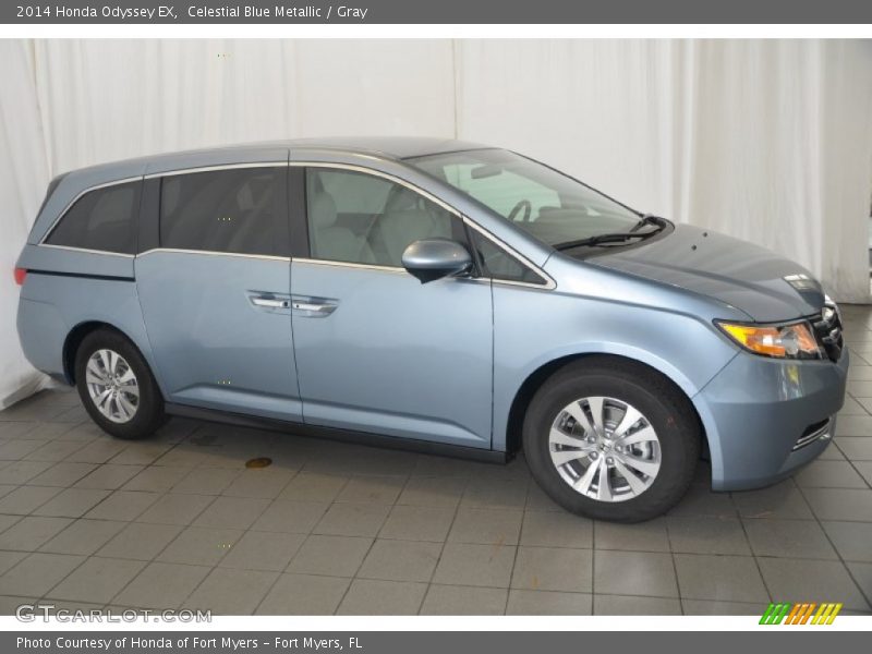 Celestial Blue Metallic / Gray 2014 Honda Odyssey EX