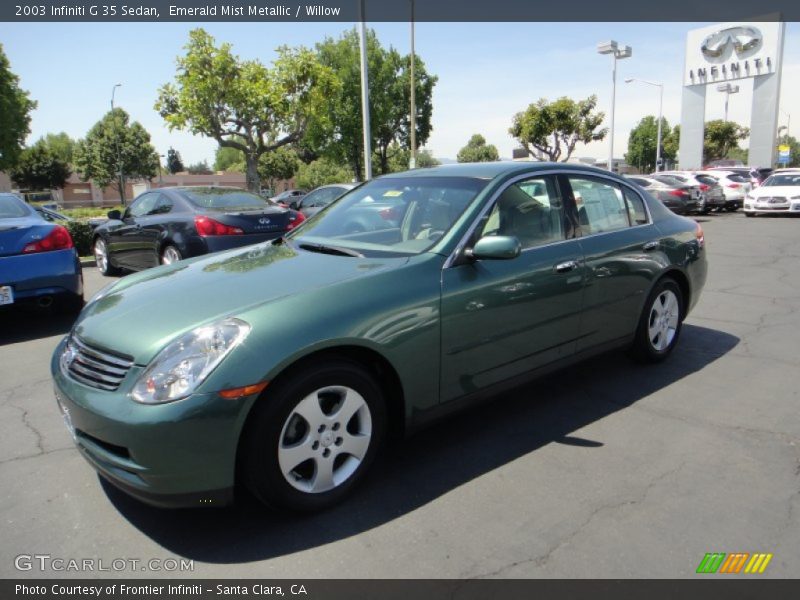 Emerald Mist Metallic / Willow 2003 Infiniti G 35 Sedan