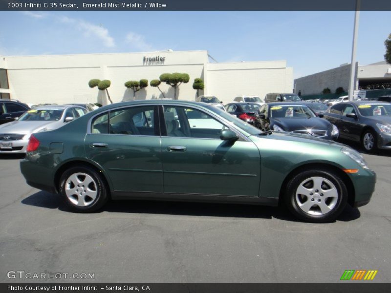 Emerald Mist Metallic / Willow 2003 Infiniti G 35 Sedan