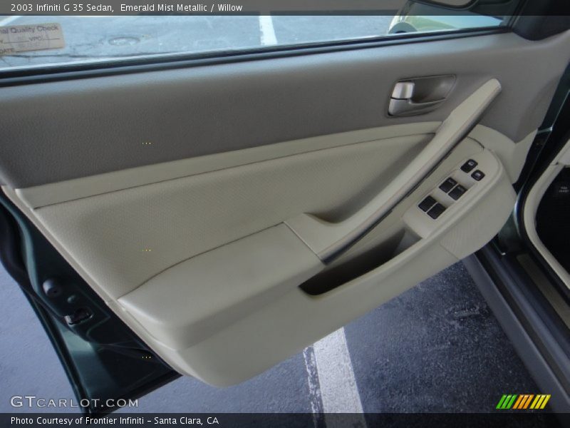 Emerald Mist Metallic / Willow 2003 Infiniti G 35 Sedan
