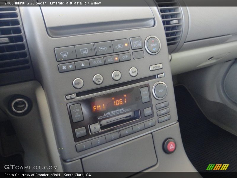 Emerald Mist Metallic / Willow 2003 Infiniti G 35 Sedan