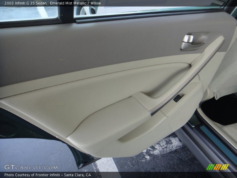 Emerald Mist Metallic / Willow 2003 Infiniti G 35 Sedan