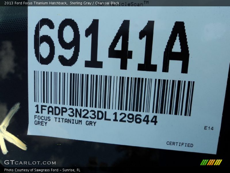 Sterling Gray / Charcoal Black 2013 Ford Focus Titanium Hatchback