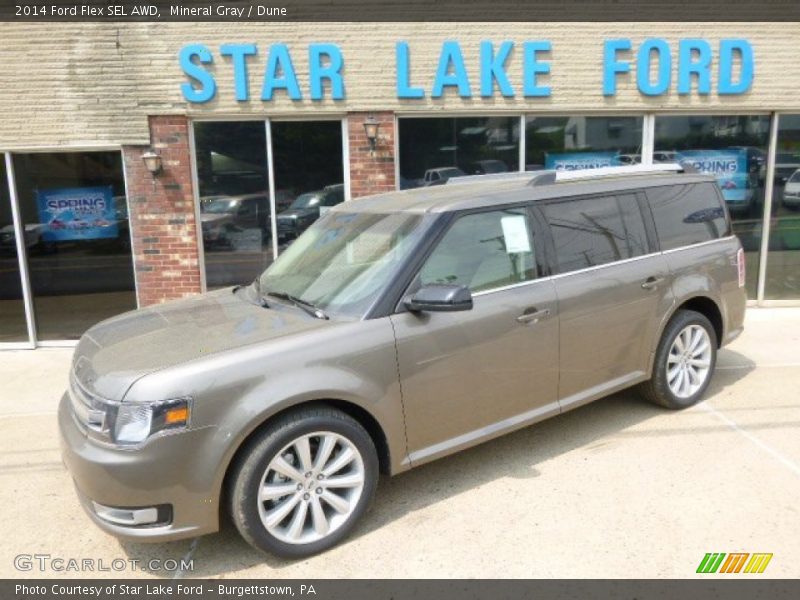 Mineral Gray / Dune 2014 Ford Flex SEL AWD