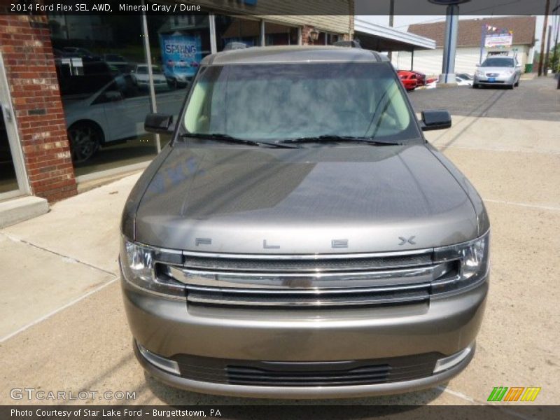 Mineral Gray / Dune 2014 Ford Flex SEL AWD