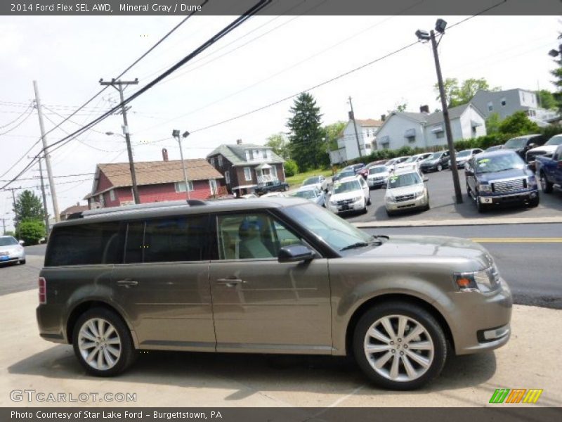 Mineral Gray / Dune 2014 Ford Flex SEL AWD