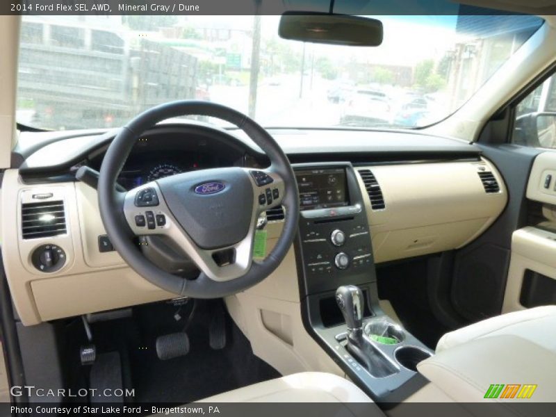 Mineral Gray / Dune 2014 Ford Flex SEL AWD