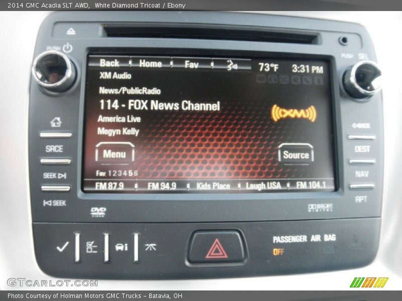 White Diamond Tricoat / Ebony 2014 GMC Acadia SLT AWD