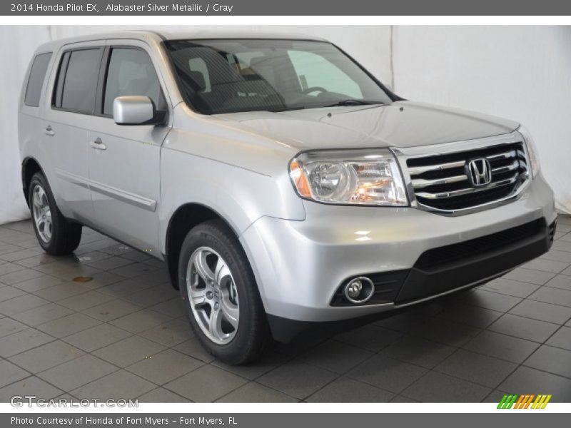 Alabaster Silver Metallic / Gray 2014 Honda Pilot EX