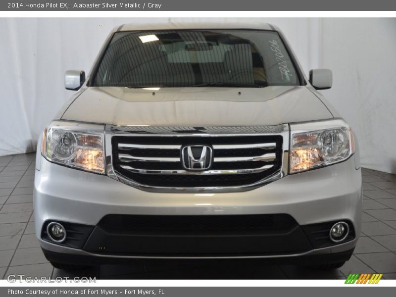 Alabaster Silver Metallic / Gray 2014 Honda Pilot EX