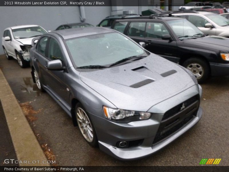 Mercury Gray / Black 2013 Mitsubishi Lancer Evolution GSR