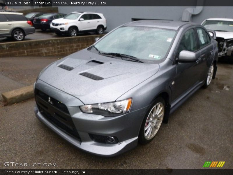 Mercury Gray / Black 2013 Mitsubishi Lancer Evolution GSR
