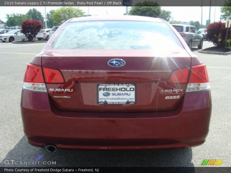 Ruby Red Pearl / Off Black 2010 Subaru Legacy 2.5i Premium Sedan