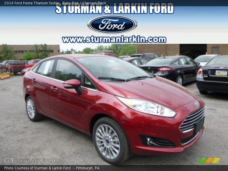 Ruby Red / Charcoal Black 2014 Ford Fiesta Titanium Sedan