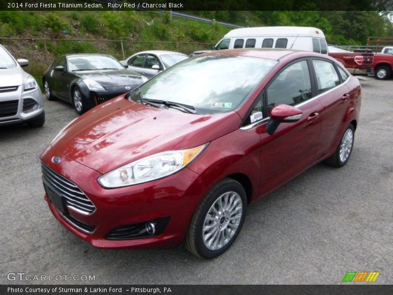 Ruby Red / Charcoal Black 2014 Ford Fiesta Titanium Sedan
