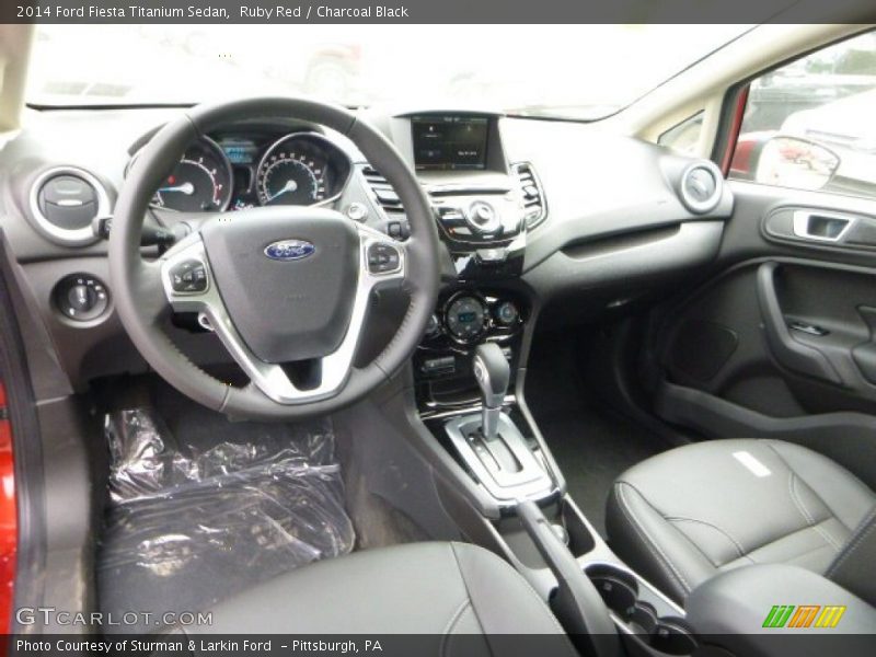 Ruby Red / Charcoal Black 2014 Ford Fiesta Titanium Sedan
