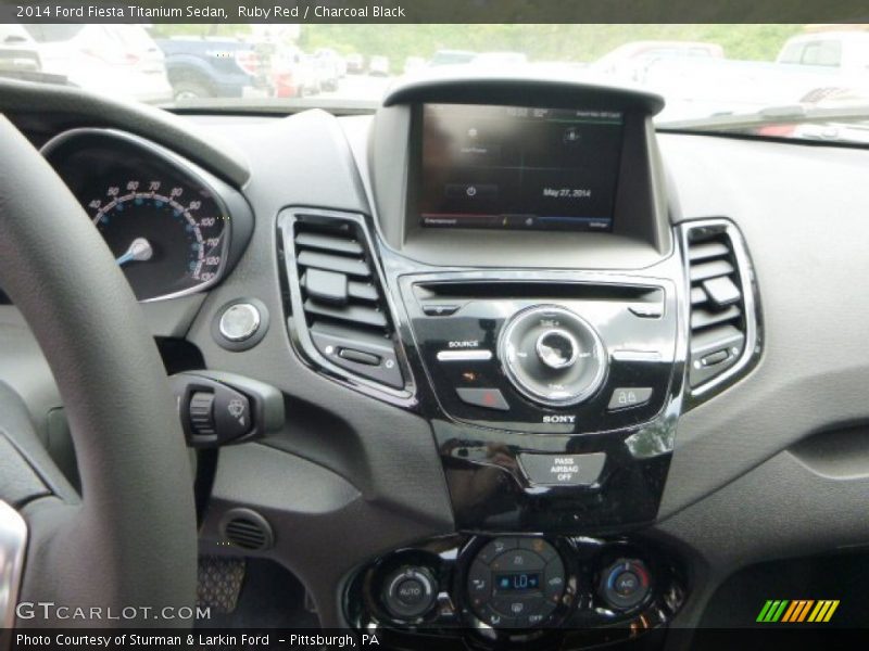 Ruby Red / Charcoal Black 2014 Ford Fiesta Titanium Sedan